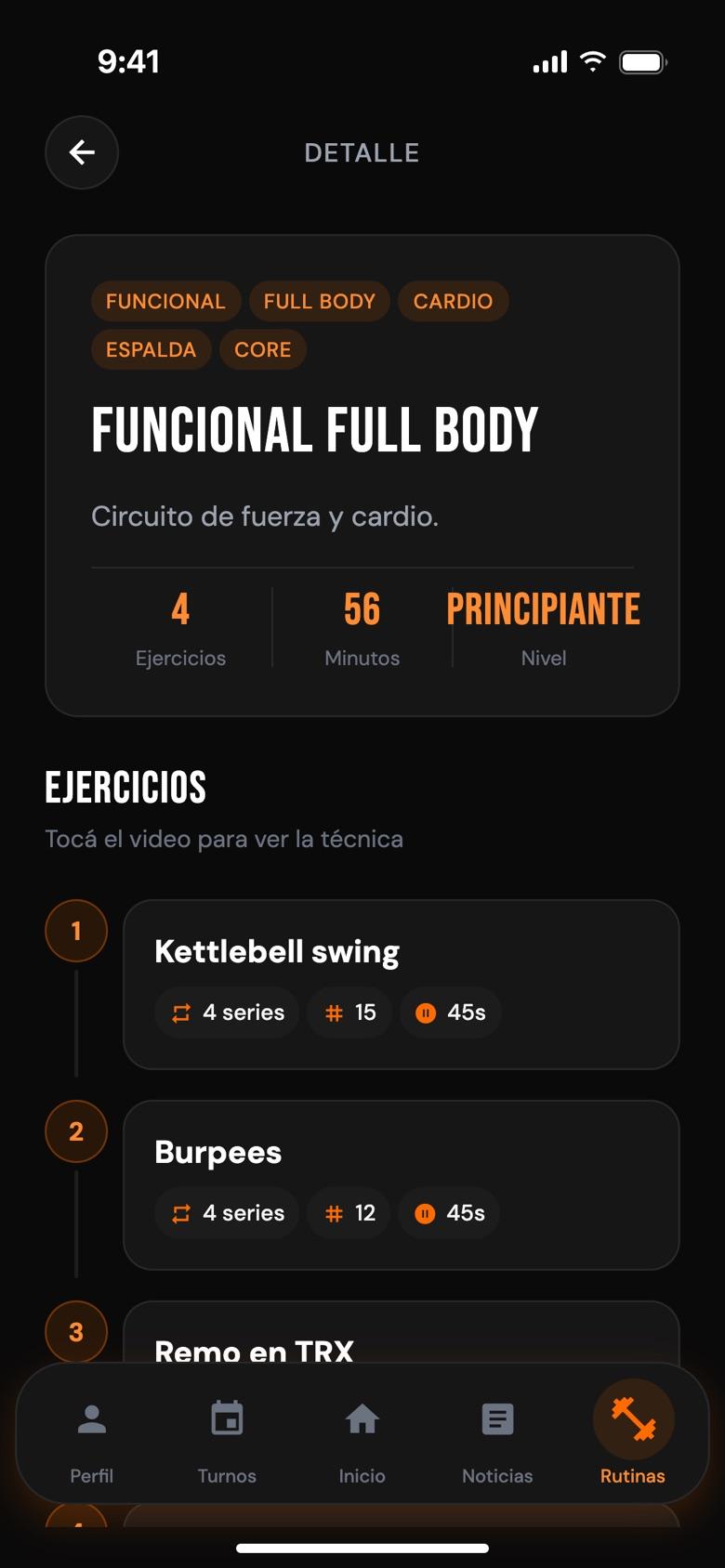App FitZone: Rutinas con video
